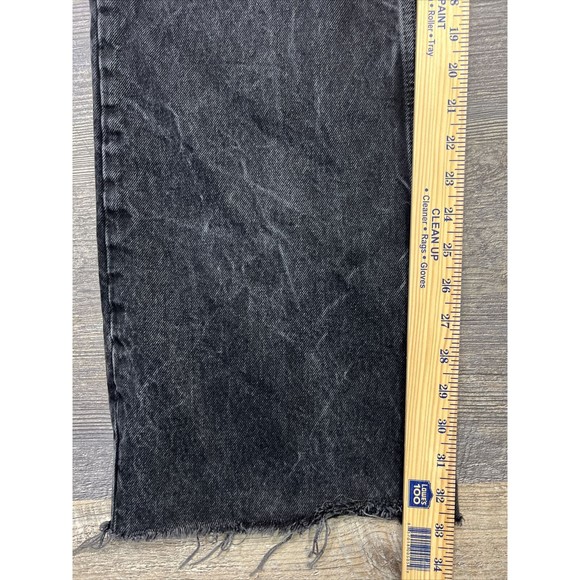 Zara High Waisted Distressed Baggy Wide Leg Full Length Jeans Black Size 12 - Picture 11 of 11